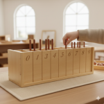 A child using the Spindle Boxes